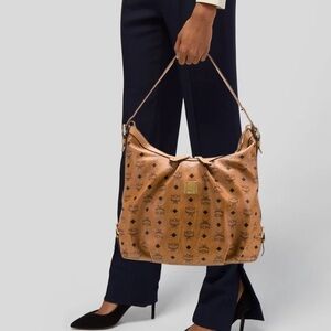 MCM Cognac Visetos Hobo Bag